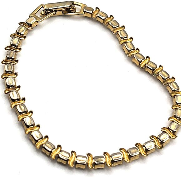 Vintage S Link Crystal Tennis Bracelet 7.25in - Picture 2 of 3